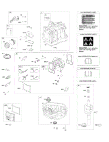 Cam Gear, Crankcase Cover / Sump, Crankshaft, Cylinder, Cylinder Head, Piston / Rings / Connecting Rod parts for Briggs & Stratton Engine 090602-0112-H8 from AppliancePartsPros.com