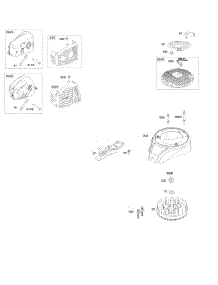 Blower Housing, Exhaust System, Flywheel, Rewind Starter parts for Briggs & Stratton Engine 090602-0113-B8 from AppliancePartsPros.com