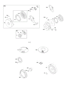 Flywheel, Rewind Starter parts for Briggs & Stratton Engine 091202-1371-E1 from AppliancePartsPros.com