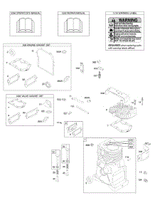 Camshaft, Cylinder, Cylinder Head, Gasket Sets, Operator's Manual, Repair Manual, Warning Label parts for Briggs & Stratton Engine 091232-0035-02 from AppliancePartsPros.com
