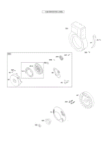 Blower Housing / Shrouds, Flywheel, Rewind Starter parts for Briggs & Stratton Engine 091412-0130-E1 from AppliancePartsPros.com