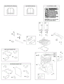 Cylinder, Cylinder Head, Gasket Set - Engine, Gasket Set - Valve, Operator's Manual, Warning Label parts for Briggs & Stratton Engine 091412-0130-E1 from AppliancePartsPros.com