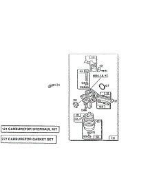 Carburetor Assembly parts for Briggs & Stratton Engine 091708-0180-03 from AppliancePartsPros.com