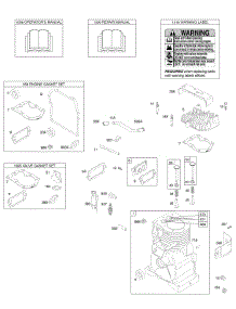 Cylinder, Cylinder Head, Gasket Sets, Operator's Manual, Repair Manual, Warning Label parts for Briggs & Stratton Engine 092232-0136-01 from AppliancePartsPros.com