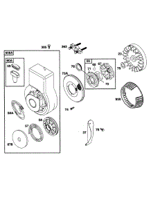 Blower Hsg, Rewind, Flywheel parts for Briggs & Stratton Engine 093232-0042-01 from AppliancePartsPros.com