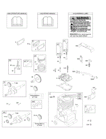 Camshaft, Crankshaft, Cylinder, Cylinder Head, Operator's Manual, Piston / Rings / Connecting Rod, Warning Label parts for Briggs & Stratton Engine 093302-0163-B1 from AppliancePartsPros.com