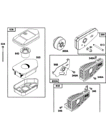 Mufflers And Air Cleaner parts for Briggs & Stratton Engine 093902-0612-01 from AppliancePartsPros.com