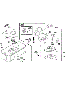Carburetor Assy, Fuel Tank parts for Briggs & Stratton Engine 093902-3612-01 from AppliancePartsPros.com