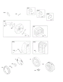 Exhaust System, Flywheel parts for Briggs & Stratton Engine 094052-0121-E1 from AppliancePartsPros.com