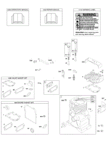 Cylinder, Cylinder Head, Gasket Sets, Operator's Manual, Repair Manual, Warning Label parts for Briggs & Stratton Engine 094202-0115-E1 from AppliancePartsPros.com