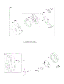 Blower Housing / Shrouds, Flywheel, Rewind Starter parts for Briggs & Stratton Engine 094212-0205-E1 from AppliancePartsPros.com