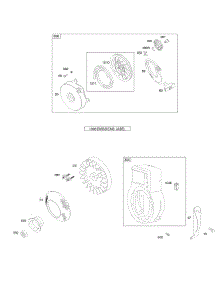 Blower Housing / Shrouds, Flywheel, Rewind Starter parts for Briggs & Stratton Engine 095202-0117-E1 from AppliancePartsPros.com