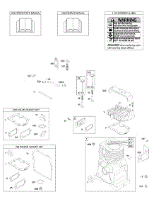 Cylinder, Cylinder Head, Gasket Set - Engine, Gasket Set - Valve, Operator's Manual, Warning Label parts for Briggs & Stratton Engine 095212-0244-E1 from AppliancePartsPros.com