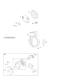 Blower Housing / Shrouds, Flywheel, Rewind Starter parts for Briggs & Stratton Engine 095352-0114-E1 from AppliancePartsPros.com