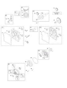 Camshaft, Crankcase Cover / Sump, Crankshaft, Gear Reduction, Piston / Rings / Connecting Rod parts for Briggs & Stratton Engine 095452-0124-B1 from AppliancePartsPros.com