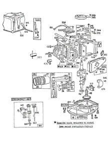 Cyl, Mufflers, Piston, Sump parts for Briggs & Stratton Engine 095508-0167-99 from AppliancePartsPros.com
