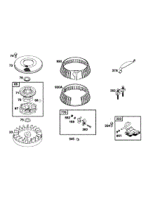 Rewind, Flywheel, Elect parts for Briggs & Stratton Engine 095902-3123-01 from AppliancePartsPros.com