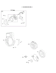 Blower Housing / Shrouds, Flywheel, Rewind Starter parts for Briggs & Stratton Engine 096302-0111-F1 from AppliancePartsPros.com