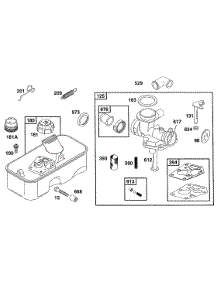 Fueltank, Carburetor Assy. parts for Briggs & Stratton Engine 096902-7001-99 from AppliancePartsPros.com