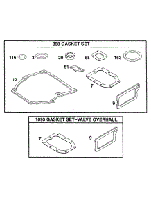 Gasket Set parts for Briggs & Stratton Engine 096982-3131-01 from AppliancePartsPros.com