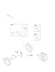 Exhaust System, Flywheel parts for Briggs & Stratton Engine 097432-0035-F1 from AppliancePartsPros.com