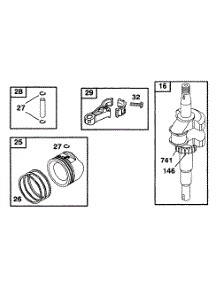 Crankshaft, Piston Group parts for Briggs & Stratton Engine 097772-0110-01 from AppliancePartsPros.com