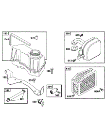 Fuel Tank Grp, Muffler parts for Briggs & Stratton Engine 097777-0102-01 from AppliancePartsPros.com