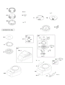 Blower Housing / Shrouds, Flywheel, Rewind Starter parts for Briggs & Stratton Engine 098902-1303-01 from AppliancePartsPros.com