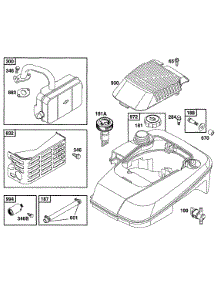 Muffler Grp, Fuel Grp parts for Briggs & Stratton Engine 099772-0102-01 from AppliancePartsPros.com