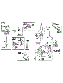 Sump Base, Piston Grp, Gears parts for Briggs & Stratton Engine 099772-0119-99 from AppliancePartsPros.com