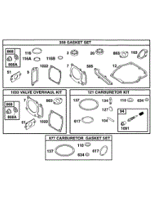 Gasket Sets parts for Briggs & Stratton Engine 099772-3642-01 from AppliancePartsPros.com