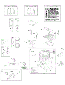 Camshaft, Crankshaft, Cylinder, Cylinder Head, Operator's Manual, Warning Label, Piston / Rings / Connecting Rod parts for Briggs & Stratton Engine 09A413-0203-E1 from AppliancePartsPros.com