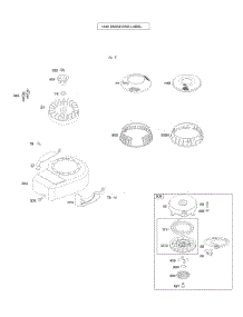 Blower Housing / Shrouds, Flywheel parts for Briggs & Stratton Engine 09B902-1652-E2 from AppliancePartsPros.com