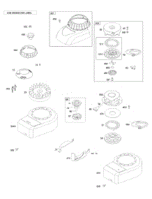 Blower Housing / Shrouds, Flywheel, Rewind Starter parts for Briggs & Stratton Engine 09D902-2210-B1 from AppliancePartsPros.com