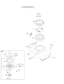 Blower Housing / Shrouds, Flywheel, Rewind Starter parts for Briggs & Stratton Engine 09F902-0111-B1 from AppliancePartsPros.com