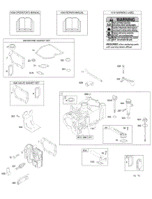 Cylinder, Cylinder Head, Gasket Set - Engine, Gasket Set - Valve, Lubrication, Operator's Manual, Warning Label parts for Briggs & Stratton Engine 09G902-0144-B1 from AppliancePartsPros.com