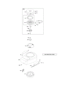 Blower Housing / Shrouds, Flywheel, Rewind Starter parts for Briggs & Stratton Engine 09K502-1251-F1 from AppliancePartsPros.com
