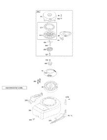 Blower Housing / Shrouds, Flywheel, Rewind Starter parts for Briggs & Stratton Engine 09K902-0323-E1 from AppliancePartsPros.com