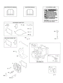 Cylinder, Cylinder Head, Gasket Set - Engine, Gasket Set - Valve, Lubrication, Operator's Manual, Warning Label parts for Briggs & Stratton Engine 09K902-0323-E1 from AppliancePartsPros.com
