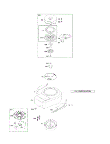 Blower Housing / Shrouds, Flywheel, Rewind Starter parts for Briggs & Stratton Engine 09L502-5017-F1 from AppliancePartsPros.com