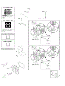 Cylinder, Cylinder Head, Lubrication, Warning Label parts for Briggs & Stratton Engine 09L502-5017-F1 from AppliancePartsPros.com