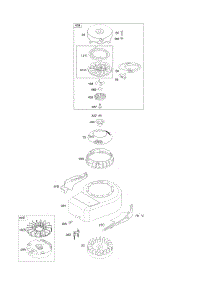 Blower Housing / Shrouds, Flywheel, Rewind Starter parts for Briggs & Stratton Engine 09L602-0927-F1 from AppliancePartsPros.com