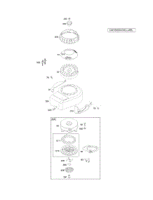 Blower Housing / Shrouds, Flywheel, Rewind Starter parts for Briggs & Stratton Engine 09L702-0587-F1 from AppliancePartsPros.com