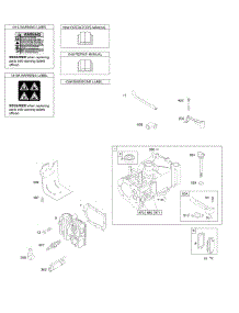 Cylinder, Cylinder Head, Lubrication, Operator's Manual, Warning Label parts for Briggs & Stratton Engine 09L702-1018-F1 from AppliancePartsPros.com