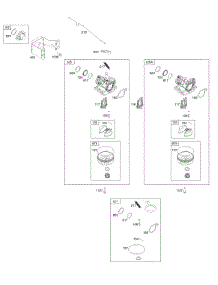 Carburetor parts for Briggs & Stratton Engine 09P702-0003-F1 from AppliancePartsPros.com