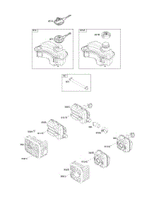 Exhaust System, Fuel Supply parts for Briggs & Stratton Engine 09P702-0176-H1 from AppliancePartsPros.com