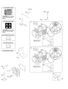 Cylinder, Cylinder Head, Lubrication, Operator's Manual, Warning Label parts for Briggs & Stratton Engine 09S502-0707-E1 from AppliancePartsPros.com