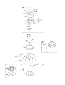 Blower Housing / Shrouds, Flywheel, Rewind Starter parts for Briggs & Stratton Engine 09T602-3131-H1 from AppliancePartsPros.com