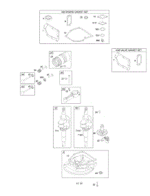 Camshaft, Crankcase Cover / Sump, Crankshaft, Gasket Set - Engine, Gasket Set - Valve, Piston / Rings / Connecting Rod parts for Briggs & Stratton Engine 09T702-2225-B1 from AppliancePartsPros.com