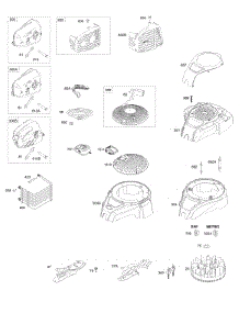 Blower Housing, Exhaust System, Flywheel, Rewind Starter parts for Briggs & Stratton Engine 100602-2121-B1 from AppliancePartsPros.com